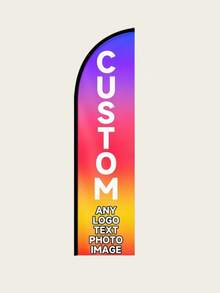 Custom Knife-Shaped Banner, Personalized Design, Text, Suitable For Store Signage, Personalized Business Logo, Beach, Without Pole - Multicolor - View 5
