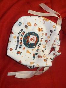 Bolsas de regalo de Navidad con dibujos animados lindos, caja de regalo de manzana de Nochebuena, caja de embalaje de manzana de Navidad, bolsa de regalo de caramelos, bolsas decorativas de Navidad, bolsas de cordón para vacaciones, Navidad - Multicolor - Ver 8