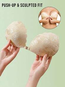 1pc Women's Lace Invisible Bra With Transparent Straps, Suitable For Wedding Dress And Evening Gown - Multicolor - View 7