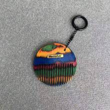 MASTERLEE 1pc, Iridescent Portable Colorful Peach Wood Flat Comb, Mini Small Size With Hanging Ring For Carrying On Bag, Non-Damaging Rounded Teeth, Head Massage Comb, Birthday Gift, Christmas Gift, Suitable As A Gift - Multicolor - View 7