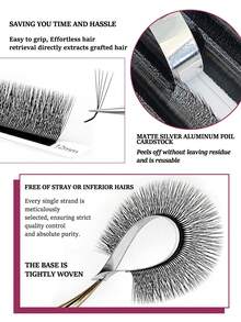FOXYMEI 12 Rows Narrow Angle 5D W-Shape Eyelash Extensions C/D Curl Auto-Fan Voluminous Style 8-15mm Imported Material Handmade False Eyelashes 0.07mm Dense Rich Makeup Look High Quality Wholesale - Multicolor - View 3