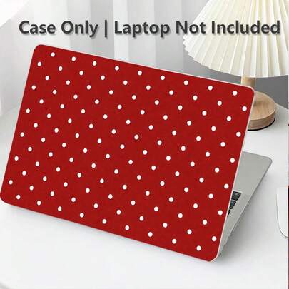 1pc Protective Case Compatible With Macbook, Red Polka Dot UV Printed Pattern, Laptop Protective Sleeve, Minimalist Lightweight Durable Protective Case Compatible With Macbook Air Pro 13.3 13.6 14.2 15.3 16.2 Inch, Suitable For 13 Inch Neo Laptop Protective Case A3404 Model/ D14, D16