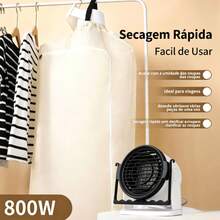 Termoventilador portatil de mesa+ secador de roupas capa,Secador Multifuncional para Roupas e Sapatos, Secador de Ar Estilo Guarda-Roupa, Remoção de Umidade para Temporada de Chuvas, Dormitório, Casa e Viagem, Portátil e Economiza Espaço - Termoventilador portátil de mesa(110V) - Visão 5