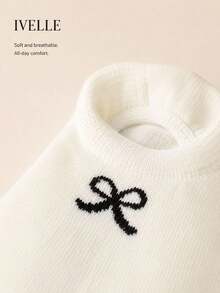 5 Pairs 5 Colors Random Women's Invisible Socks, Bowknot, Sports, Campus, Home, Fitness, Fashion , Soft Skin-Friendly, Comfortable, Breathable, College Style, Daily Versatile, Suitable For Daily Minimalist Commute Wear, Soft Skin-Friendly, Comfortable, Breathable, All-Day Comfort Women's Invisible Socks - Multicolor - View 4