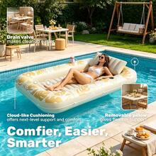 Inflatable Tanning Bath Tub Lounger, Adult Pool Floating Board For Outdoor Pool Sunbathing - B - View 3
