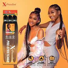 Sensationnel X-Pression Prestretched Braiding Hair - 3x Braid 58 Inch All Kanekalon Flame Retardant Synthetic Braid For Box Braids And Twists (1 Pack, 1B OFFBLACK) - ColorC - View 4