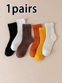 1/3/6 Pasang Kaos Kaki Wanita Lembut, Bernapas/Tenang/Pola Berlian/Musim Gugur/Rajutan/Musim Semi Musim Panas Musim Gugur/Kaos Kaki Setengah Betis Cocok Untuk Penggunaan Sehari-hari - MultiWarna - View 10