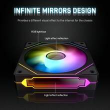 Computer Case Cooling Fan, 12cm Silent Cooling Fan, Air Cooling, Water Cooling, Hydraulic Bearing Fan, ARGB Sync Mirror Circulation Fan - View 4