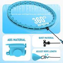 Multifunctional Adjustable Weighted Fitness Ring With Buckle, Smart Waist Workout Ring, Suitable For Home Gym Weightlifting Fitness Circle, 28 Detachable Chain Links, Training Tool For Women And Beginners - Multicolor - View 4