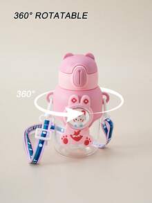 1 buah Botol Minum Anak-Anak Lucu dengan Kustomisasi Nama & Pola, Gelas Sedotan Portabel Transparan dengan Tali Peng carrying, Gelas Minum untuk Anak Laki-laki dan Perempuan - Sesuaikan badan cangkir dengan pola dan nama. - View 10