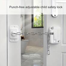 1pc Adjustable Window Security Lock - Self-Adhesive, No Drilling Installation, Durable Metal And Plastic Material, Suitable For Home Security, Ventilation And Privacy, Home Security Lock, Fashion Lock Design, Easy To Install Lock - White - View 8