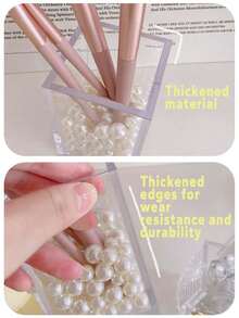 Transparent Acrylic Square Pen Holder, Minimalist Style Transparent Pen Holder Stationery Set, Used For Organizing And Storing Various Pens, Stationery And More For Study And Work, Back To School Season School Supplies - Transparent - View 8