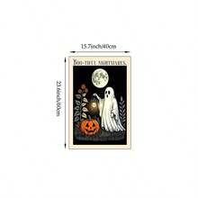 1pc Cute Ghost Canvas Wall Art Decor Spooky Halloween Poster Retro Pumpkin Print Gothic Moonglow Painting Aesthetic Hanging Picture Funny Quote Artwork For Bedroom Living Room Holiday Home Decor Unframed /Framed/Wooden Hanging - Pattern - View 12
