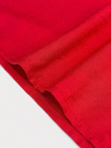 New Elegant V-Neck Lantern Sleeve Loose Dress With Embroidery, Suitable For Beach, Vacation, Home, Formal Events, Back To School, Party Red - Red - View 8