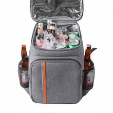 Bolsa térmica impermeable y duradera de 18L, mochila portátil de gran capacidad para almuerzo, adecuada para comida, cena, picnic, almuerzo, camping, fiesta al aire libre, cita, exterior, escuela, oficina, hotel, regalo del Día de San Valentín - gris - Ver 10