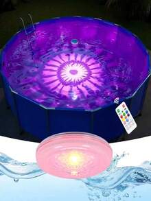 1/2 buah Lampu Kolam Renang Terapung Bertenaga Surya, Lampu Taman Bawah Air Berubah Warna RGB dengan Kontrol Jarak Jauh, Cocok untuk Kolam Renang, Teras, Lampu Proyeksi Suasana Perayaan Pernikahan Liburan, Hadiah Dekorasi Luar Ruangan Sempurna untuk Pecinta Taman dan Pemilik Kolam Renang - MultiWarna - View 3