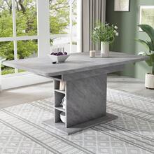 Extendable Dining Table / Modern, Minimalist Style Dining Table / With Storage Space / Dining Table/Café And Side Table / Multifunctional / Large Storage Space / Suitable For Dining Room And Living Room - 灰色 - 查看 3