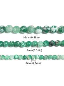 1 Strand 6/8/10mm Natural Stone Ice Fire Agates Beads Mint Green Round Loose Gemstone Beads For Jewelry Making DIY Bracelet Necklace ﻿ - Multicolor - View 3