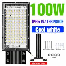 Striscia LED per illuminazione stradale con tubo di installazione, luce da parete esterna 220V per cortile, strada, portico, parcheggio, corridoio, giardino posteriore, giardino, fienile, patio, luce allagante luminosa, recinzione, sentiero, casa, garage, magazzino, luce a palo cablata, 50/96 LED - Lampione stradale a LED - Visualizzare 12