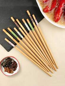 1pc/5pcs/10pcs Set Marble Pattern Bamboo Chopsticks, Modern Fashion, Essential For Restaurant, Kitchen, School, Party, Random Color - Multicolor - View 7