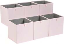Foldable Fabric Storage Boxes, Set Of 6, Dimensions 33 X 38 X 33 Cm, Pink - Pink - View 7