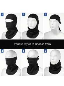 1/3pcs Balaclava Face Mask, Unisex Ski Mask, Lightweight Football Sun Protection Headwear, Cycling UV Protection Hat - Multicolor - View 3