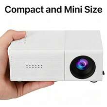 MOMAN Full HD 有線迷你便攜式投影機,無 WiFi/藍牙,有線手機連接,內建喇叭,EU/UK/US/AU 插頭,適用於居家、辦公室、旅行 - 白色 - 查看 7