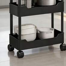 1PC/Multi-Layer Storage Cart, Divided Storage, Gap Storage, Flexible Sliding, Easy Assembly, Waterproof & Moisture-Proof, Space-Saving, Suitable For Kitchen, Bathroom, Living Room, Bedroom, Movable Floor Cart Multi-Layer Gap Bathroom Narrow Storage Rack - Multicolor - View 4