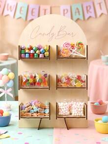1 Set Wooden Candy Display Stand, Birthday Party Candy Rack, Wedding Decoration Dessert Stand, Bridal Shower Donut Rack, Dessert Table Decoration Dessert Display Stand, Wooden Lollipop Display Rack, Chocolate Rack, Baby Shower Cake Stand, Cupcake Rack, Anniversary Decoration Food Display Stand, Birthday Party Table Centerpiece Decoration, Party Dessert Storage Rack, Kitchen Cooking Rack, Birthday Party Supplies, Party Gift Rack, Birthday Gift, Home Decor, Room Decor, Party Favors - Wood Color - View 5