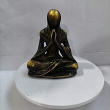 1pc Cross-Border Alien Meditation Flat Print Acrylic Statue Ornament, Desktop Decor Creative Gift - D - View 5