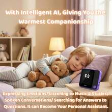 Robot de voz con IA, IA personalizada, agente GPT LLM, chatbot acompañante, reconocimiento de emociones multilingüe, protección de la privacidad, terminal inteligente - Morado - Ver 2