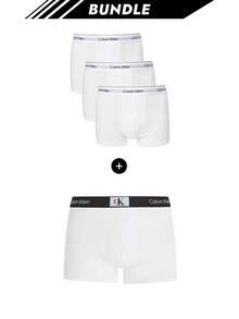 [Bundle] Calvin Klein 1996 3 Confezioni Pantaloni Aro da Uomo + Boxer Micro Stretch da Uomo - Bianco+Bianco - Visualizzare 1
