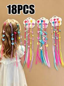 Cute Faux Braided Hair Clips For Girls, Niche Princess Style Colorful Small Claw Hair Clips - Multicolor - View 1