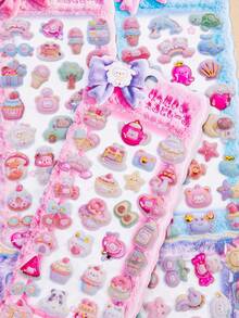 Multi-Color 3D Embossed Epoxy Resin Stickers, Cute Animal 3D Phone Decorative Stickers, High-Quality Crystal Stickers, Refrigerator Stickers, Notebook Decorative Stickers, Children's Painting Stickers, Waterproof Decorative Stickers - Multicolor - View 6