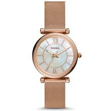 Fossil ES4918 女款薄款玫瑰金網格石英手錶 米蘭式透氣錶帶 3ATM 防水 約會日常佩戴手錶 - 均碼 - 查看 8