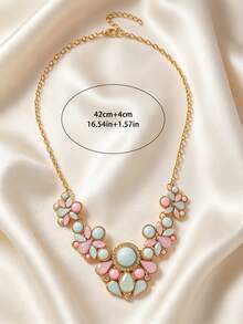 1pc Personalized Fashion Minimalist Zinc Alloy Round Water Drop Geometric Pendant Necklace Set, Suitable For Women's Daily Wear Jewelry Accessory, Holiday Gift Birthday Gift For Friends - Yellow Gold - View 6