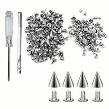 100pcs Punk Rivet Screw Studs, 7 X 10mm, Rust-Resistant Decorative Rivets, Clothing Screw Rivets, DIY Rivets, Screw Studs, Metal Gothic Spikes, Decorative Rivets, Pointed Rivets, Suitable For Bags, Clothing, Shoes - A - View 9