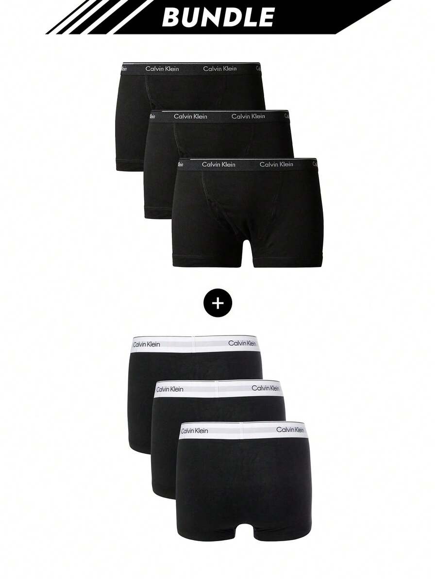 [Bundle] Jeans 3 Packs Boxers + Calvin Klein 3 Packs Men's Boxers - Black+Black - View 1