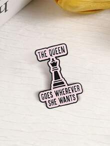 Chess Queen Enamel Brooch Women Power Quote Metal Pin For Backpack Jacket - Multicolor - View 8