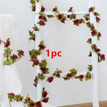 1PC Artificial Peony Vine Silk Flower Spring Home Decor - Burgundy - View 8