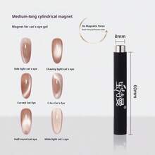 BAOSHIMAN Cat Eye Magnetic Nail Art Tool For Cat Eye Gel, Strong Cylindrical & Square Double-Ended Magnet With Protective Cap - Multicolor - View 8