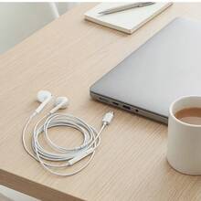 Wired Earphone Type C Electronic Earbuds , 3.5mm Jack Round Plug, USB C Earbuds, Earbuds Audio Headphones Electronic Calls & Music Bass Stereo Compatible With Iphone In-Ear Headphones Headset For Ipad/Pc - 白色 - 查看 3