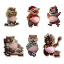 3D Sticker Stress Relief Shiba Inu Stickers, Cute Creative Shiba Inu Stickers With Squeezable Belly, Multi-Functional Scrapbook Stickers, Children's Sticker Decals, Registered U.S. Design Patent - Multicolor - View 11