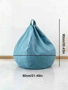 皮革紋理豆袋套，便利收納空間，存放舊衣與各種居家用品的理想方案，本產品僅包含外套，不含內填充物 - 彩色 - 查看 7