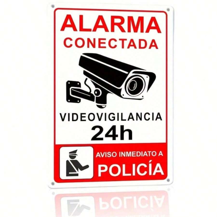 Vintage Style Metal Video Surveillance Sign - 24/7 All-Day Monitoring, Instant Alert, Easy Wall Mount Installation, Perfect For Home And Commercial Decor, No Battery Required - 1PC - View 1