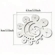1件圓弧模板工具－多重切割導向圓形量規，精準角度量規，11合1多功能圓形模板尺，中心尋找弧形工具，適用手工藝、木工、皮革工藝、模型製作 - A - 查看 2