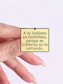 Spanish Funny Slogan Brooch "Tengo Chisme" Meme Text Drip Oil Lapel Pin Gift - Multicolor - View 8