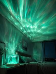 Aurora Ocean Wave Dynamic Projection Square Lamp,16 Color Changing Brightness Adjustable Remote Control USB LED Ambient Light,For Room Decor Photoshoot Romantic Date,Birthday Christmas Valentine Halloween Holiday Ornament Night Light - Multi-color light - View 9