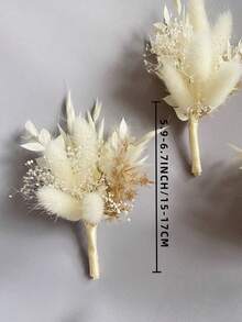1/2/6/12件裝人造花 波希米亞風小花束 小瓶花藝插花 桌上裝飾 信箱禮物 - 米色 - 查看 5