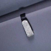 時尚眼鏡夾 車用遮陽板 鑲鑽便攜通用近視眼鏡支架 卡夾裝飾配件 - A - 查看 9